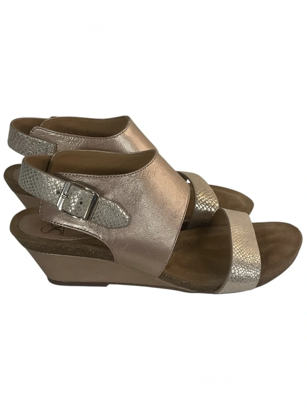 Sofft Women's Rose Gold Wedge Sandals